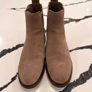Clarks Taupe Leather Ankle Boots